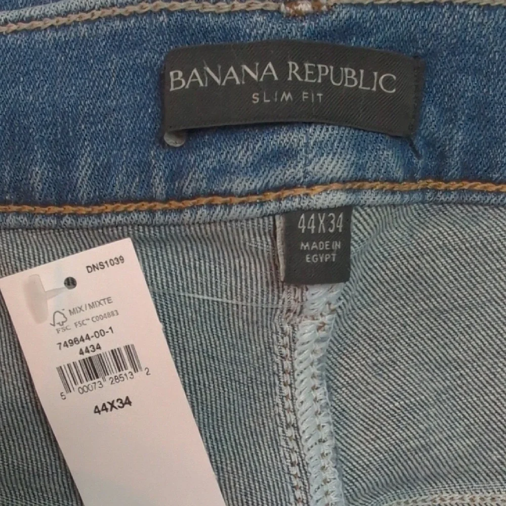 Banana Republic‎ Slim Fit 44x34 Mens Mid Rise Jeans Blue Wash Denim New